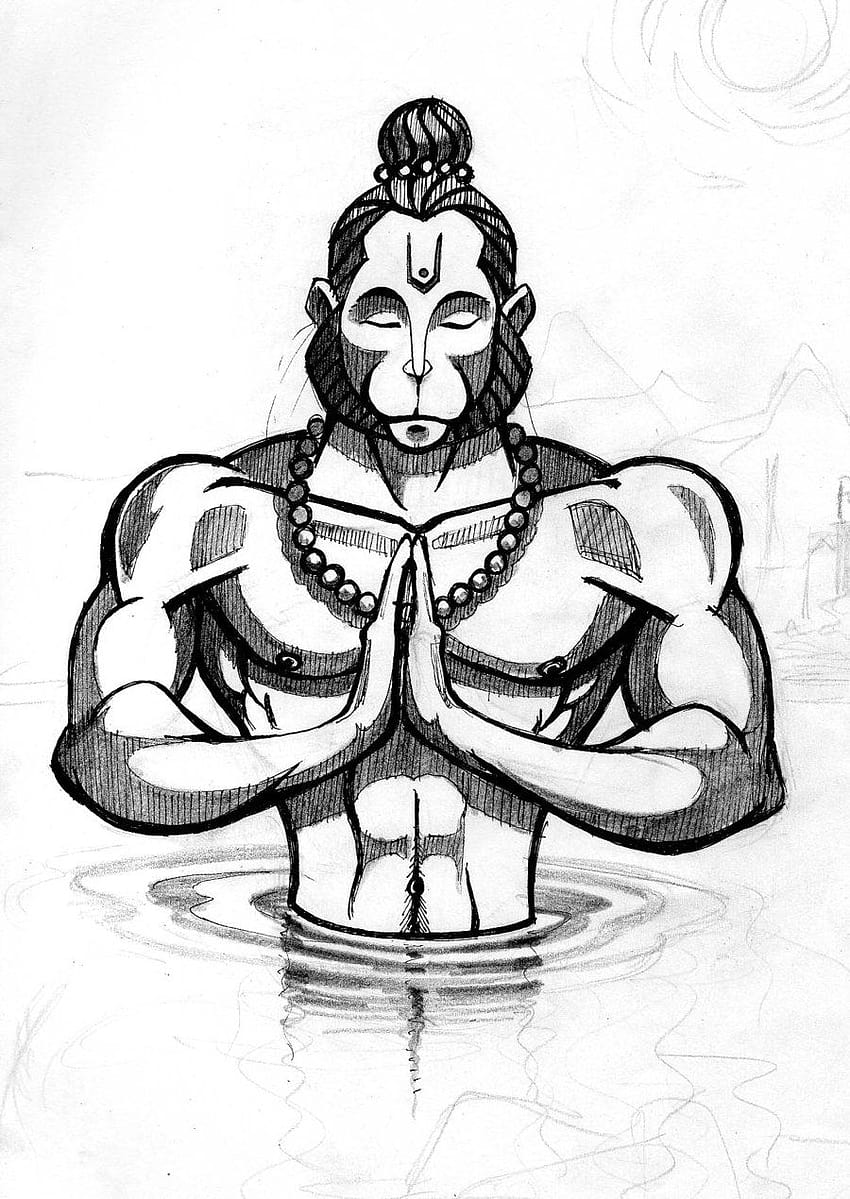 Draw Hanuman Ji | Ramayana Special | Lord Hanuman Drawing using Charcoal |  How to Draw Bajrangbali - YouTube