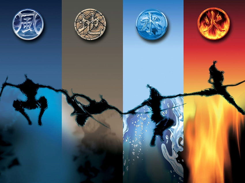 The Four Elements Air, earth, water, fire and HD wallpaper