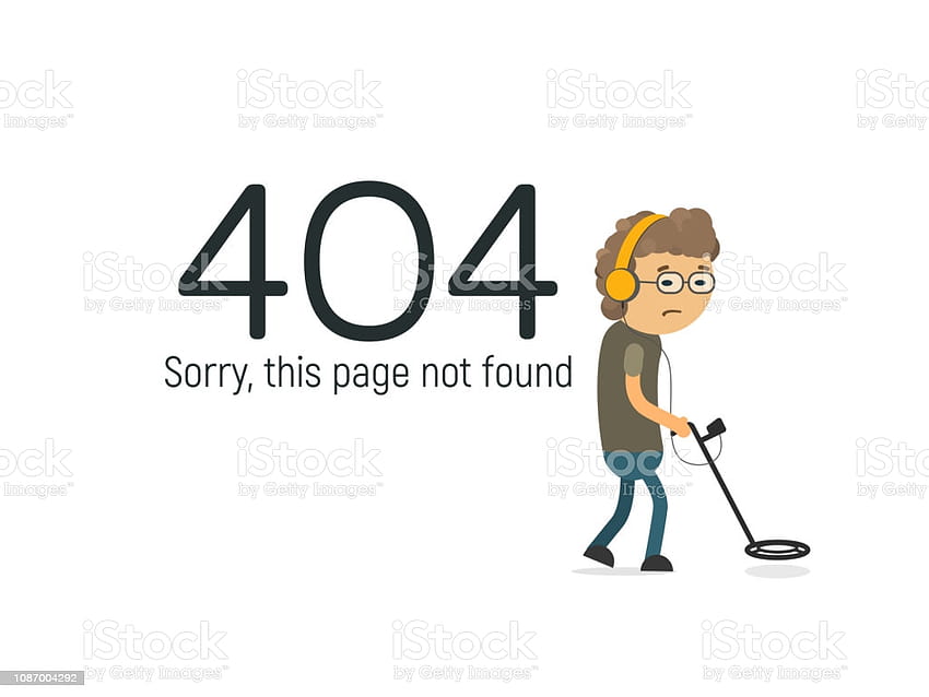 404 Page Not Found Vector Illustration Geek With Metal Detector Searching The Big Data Stock Illustration HD wallpaper