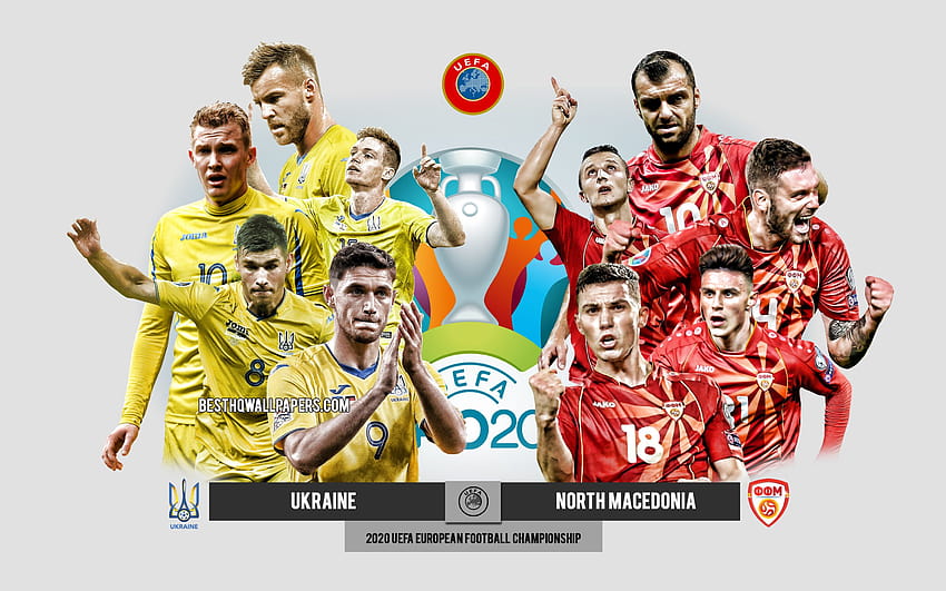 ウクライナ対北マケドニア、UEFA ユーロ 2020、プレビュー、販促資料、サッカー選手、ユーロ 2020、サッカーの試合、ウクライナ サッカー代表チーム、解像度 2880x1800 の北マケドニア代表サッカー チーム 高画質の壁紙