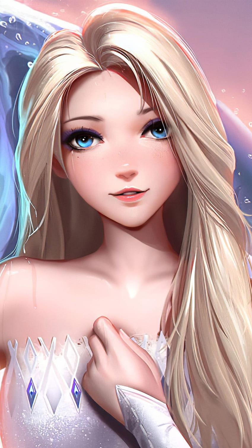 Frozen 2, Elsa, arte 1080x1920 iPhone 8/7/6/6S Plus, fundo, elsa com cabelo rosa Papel de parede de celular HD