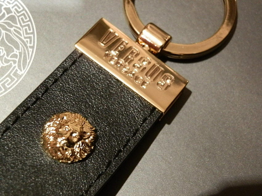 Gianni Versus Versace Black Leather Gold Logo Keyring Key Ring Shoe HD ...
