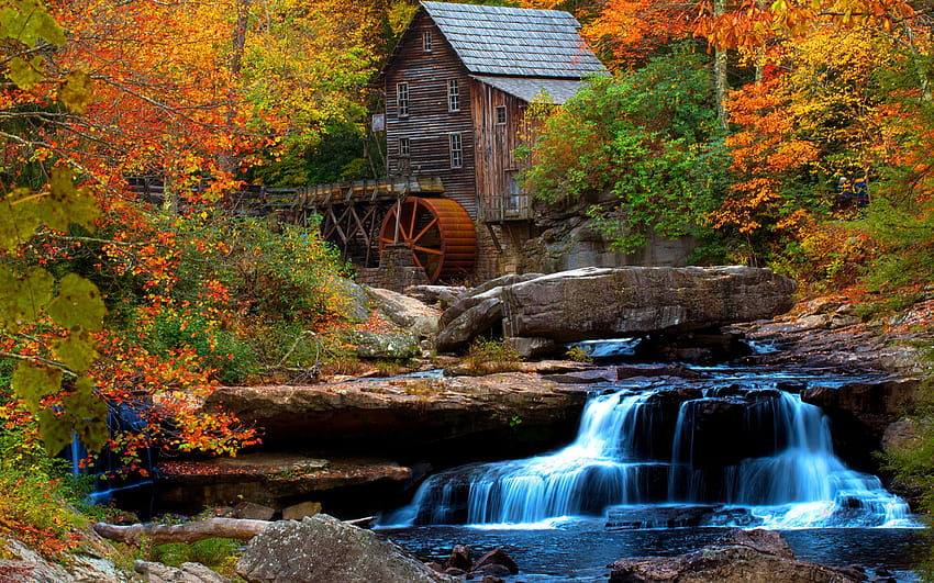 Babcock State Park, Glade Creek Mill HD тапет