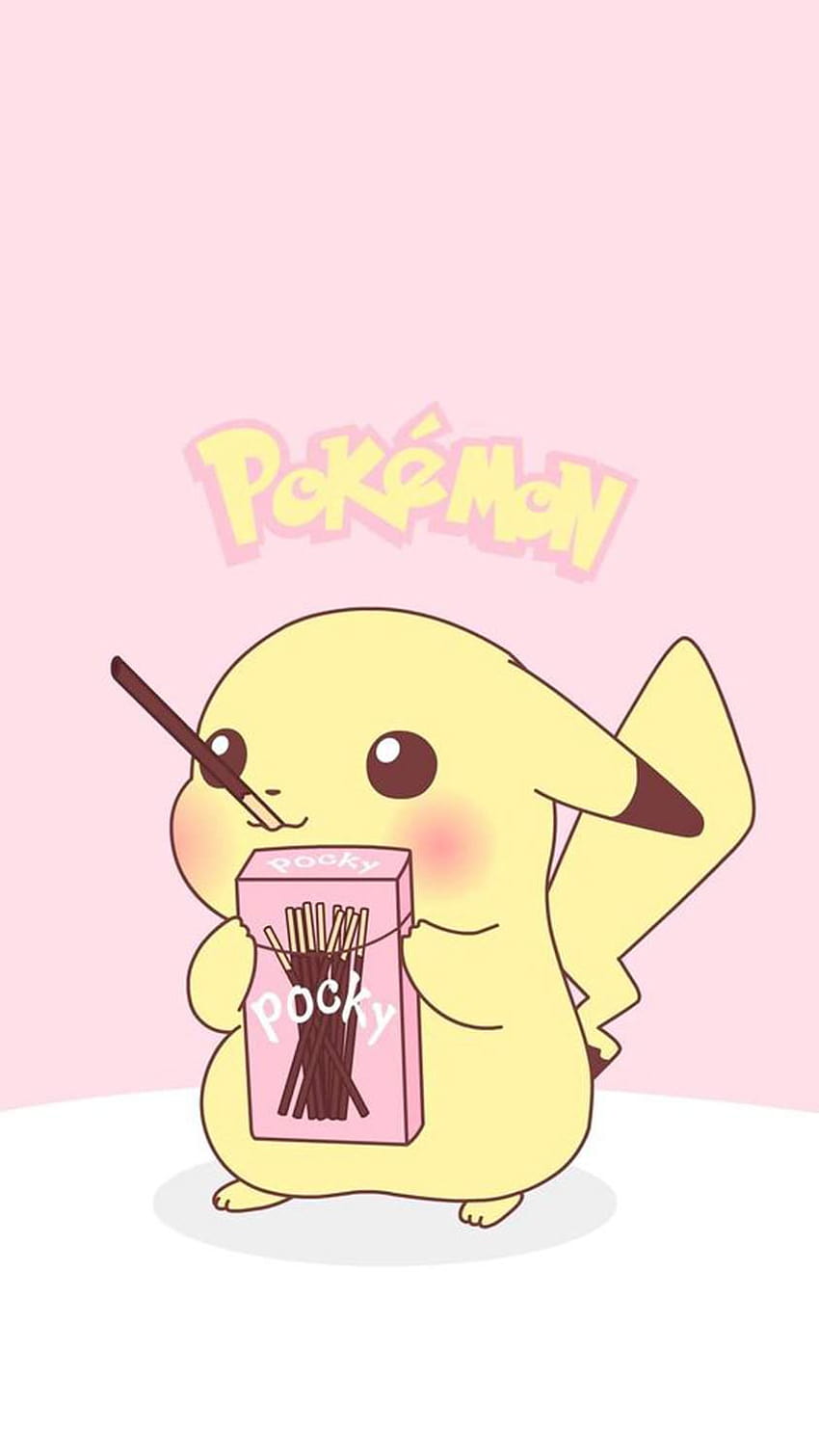 Pikachu is eating pocky, pikachu eating HD phone wallpaper