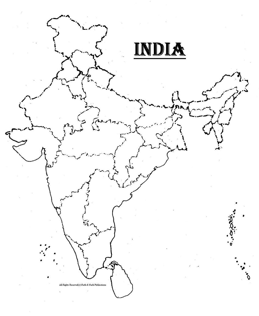 Outline Map Of Political India With Map India Printable India Map 