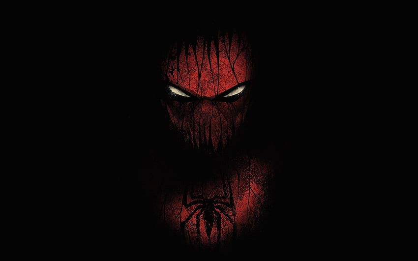 nero, rosso, uomo ragno, opera d'arte, Marvel, fumetti, nero, sfondi / e sfondi mobili, profilo nero Sfondo HD