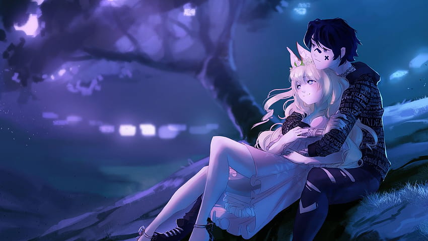 1360x768 Embraced And Endeared Anime Couple Laptop, aesthetic anime laptop HD  wallpaper | Pxfuel