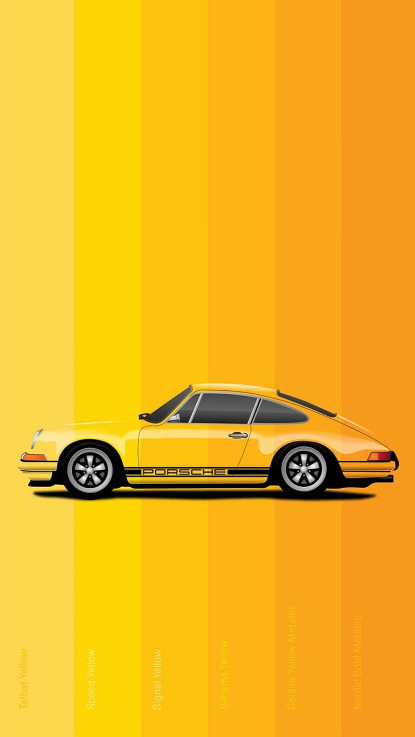 Porsche Super Car iPhone Amarillo, porsche super coches fondo de pantalla del teléfono