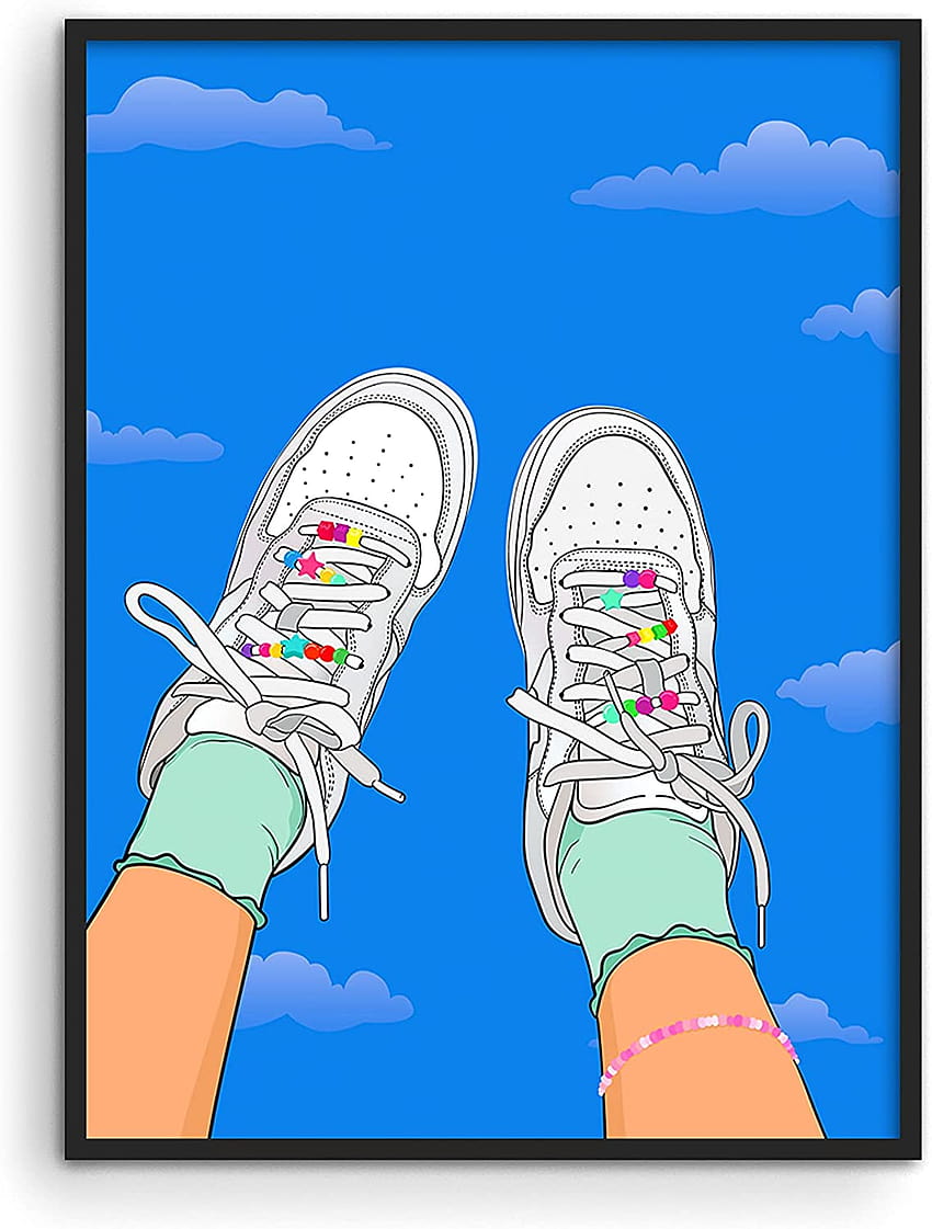 Indie Posters & Y Posters – By Haus and Hues Cool Posters for Room Aesthetic Posters For Bedroom Preppy Paintings Blue Posters For Teen Girls Indie Wall Decor UNFRAMED 12”x16”:, preppy shoes HD phone wallpaper