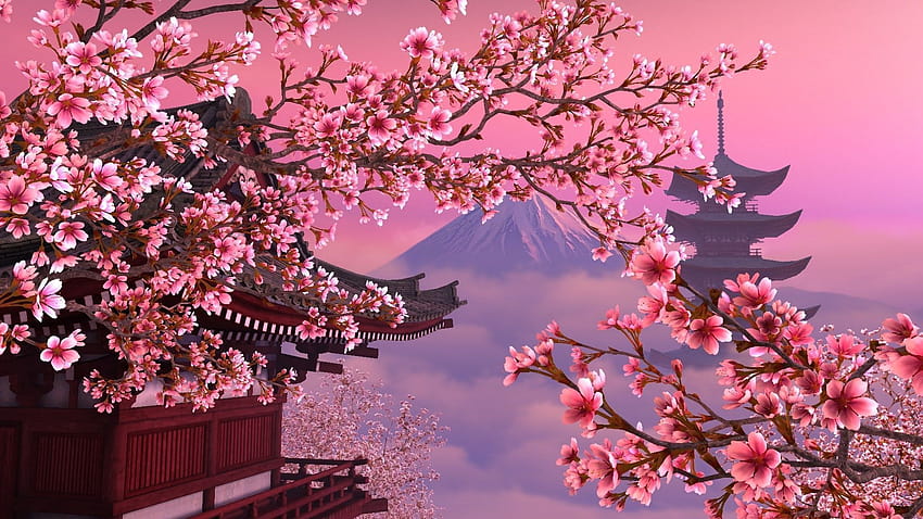 Cherry Aesthetic, flor estética de anime papel de parede HD
