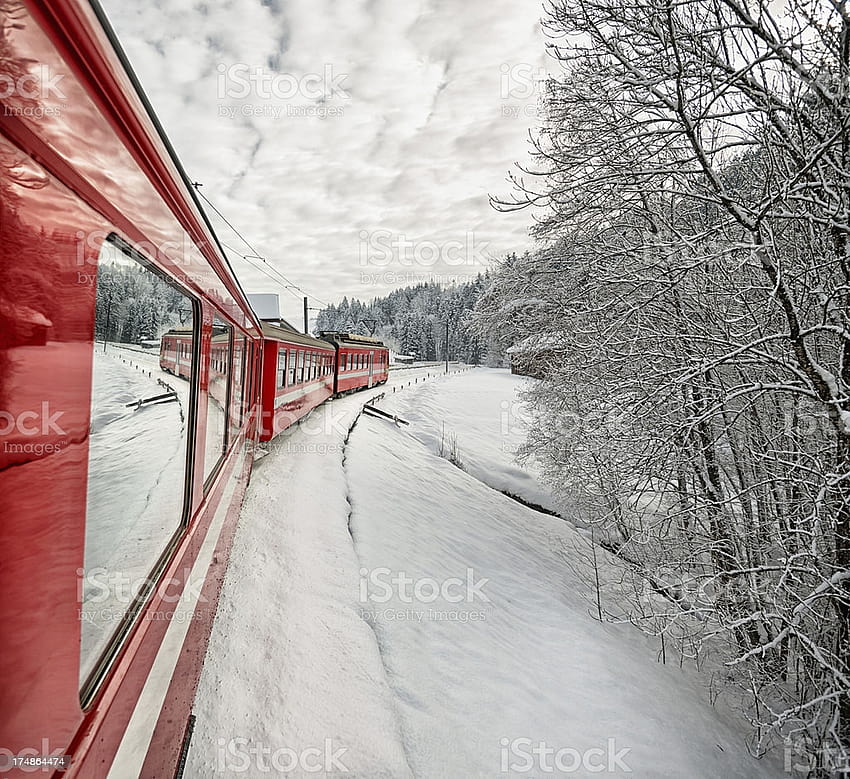 Appenzeller Bahnen Train In Wonderful Swiss Winter Landscape Stock, train tracks winter HD wallpaper