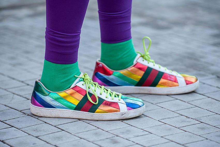 Rainbow shoes, sweaters, and watches have taken over fashion, gucci and balenciaga HD wallpaper