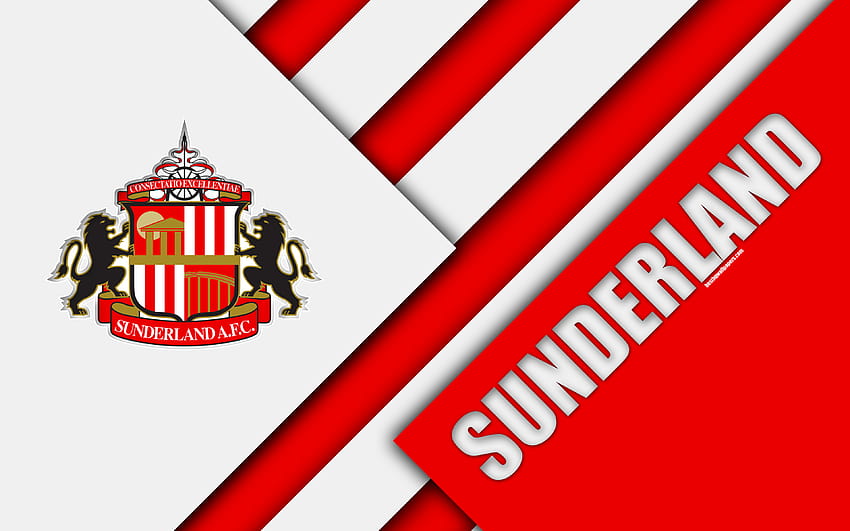 Sunderland FC, logo, merah putih Wallpaper HD