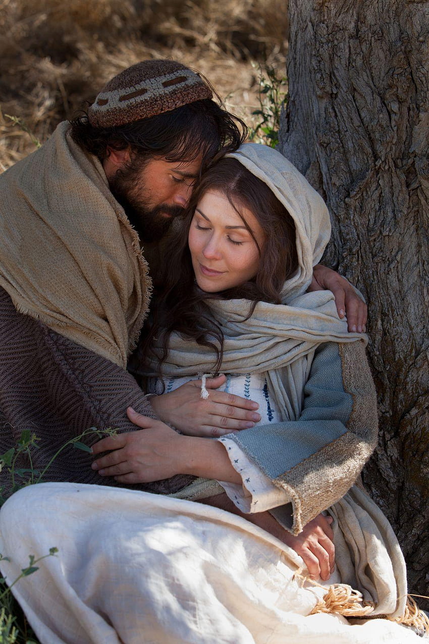 Maria und Josef Reise nach Bethlehem, Jesus Maria und Josef HD-Handy-Hintergrundbild