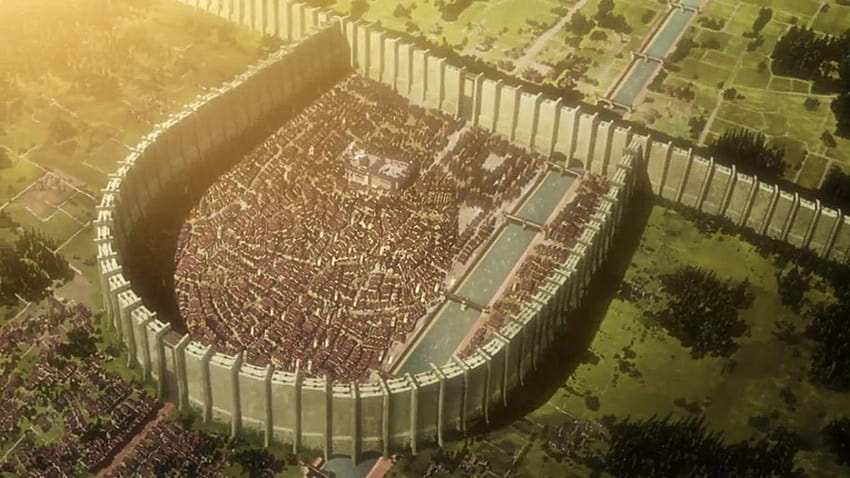 Why are there outlying towns/cities on the walls in Shingeki no Kyoujin?, shiganshina district HD wallpaper