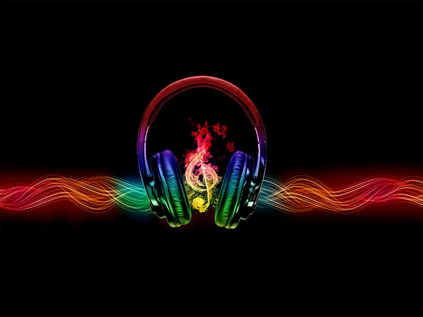 Auriculares de música abstracta, auriculares fondo de pantalla