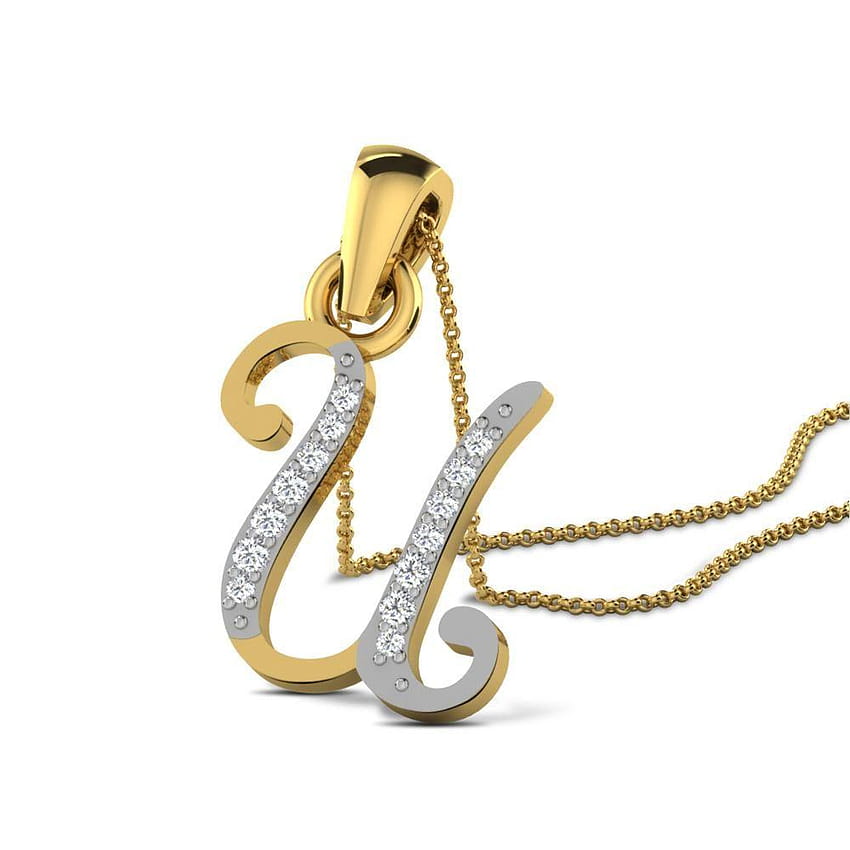 Viva Jewellery Gold & Diamond Pendant, u alphabet new HD phone ...