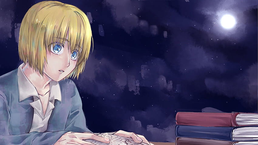 Attack On Titan Armin Arlert Seduto ... .dentro, studiando anime Sfondo HD