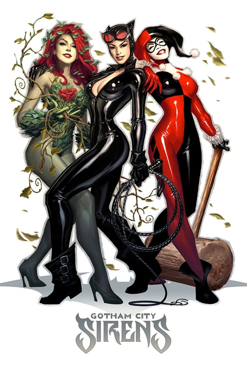 ボード「DC Universe, harley quinn catwoman and poison ivy」のピン HD電話の壁紙
