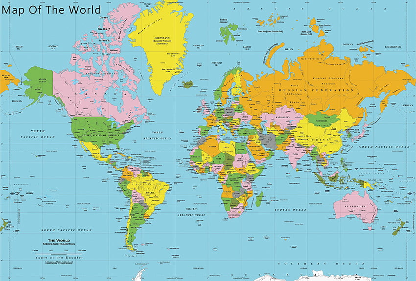 Carte du monde carte du monde pays politique et, carte du monde avec capitale Fond d'écran HD