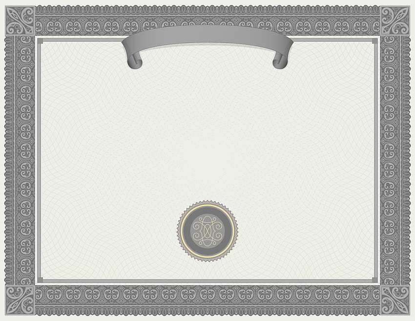 Plantilla de certificado gris PNG, borde del certificado fondo de pantalla