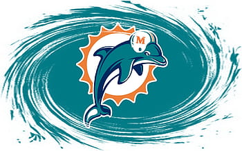 Miami Dolphins, turquoise background, American football team, Miami Dolphins  emblem, HD wallpaper