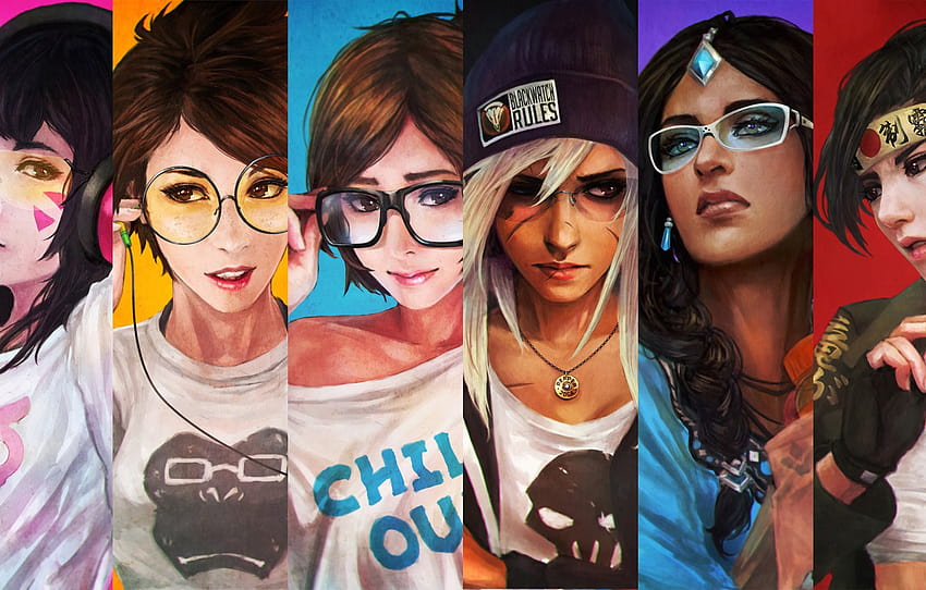 Sanat, Kızlar, Reaper, Hanzo, Mei, Overwatch, overwatch kızları HD duvar kağıdı