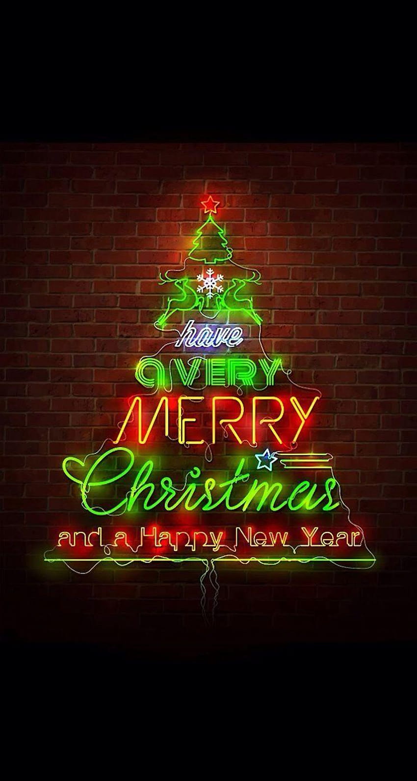 for iPhone 5, merry christmas neon sign HD phone wallpaper