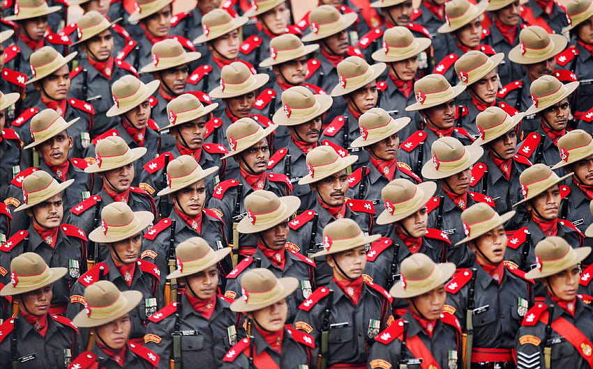 Paramilitary soldiers march during the full dress rehearsal for the HD wallpaper