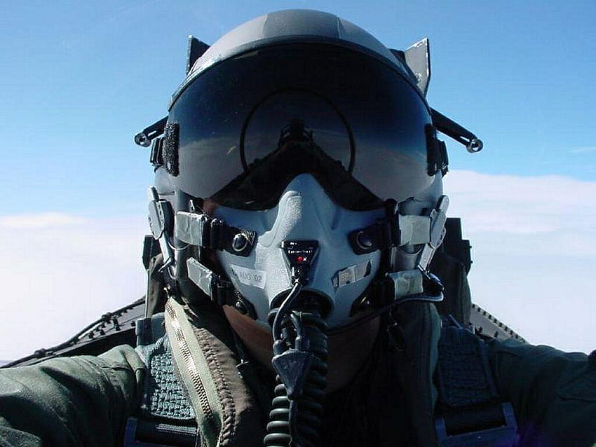 Pilot bojowy, hełm myśliwca Tapeta HD