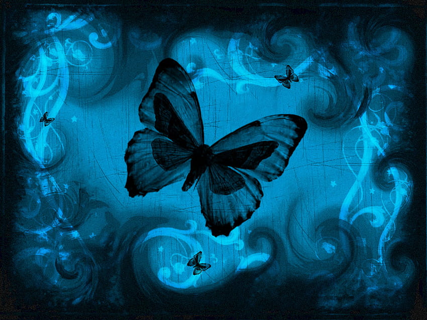 Изкуство и дом: изкуство със синя пеперуда HD тапет