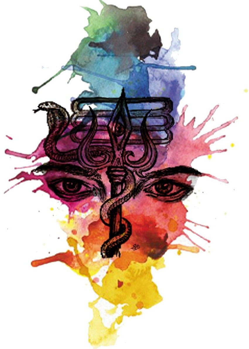 Shiva trishul with third eye abstract, trishula HD phone wallpaper