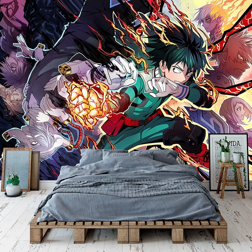 Premium Photo | Cartoon artistic image of colorful anime inspired mural of  various characters doing various actions