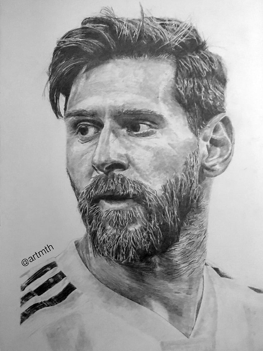 Realistic portrait face messi pencil sketch /Step by step for beginners | Pencil  sketch, Art instructions, Realistic