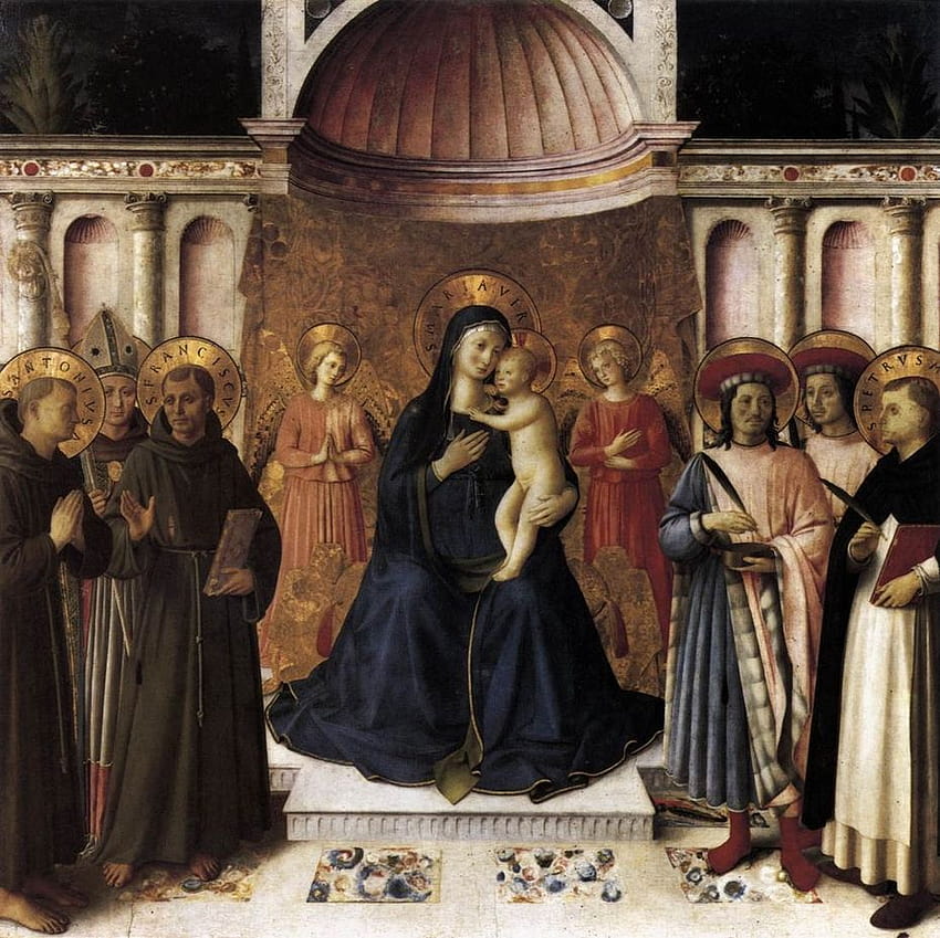 Bosco ai Frati Altarpiece, la vierge au lys HD wallpaper