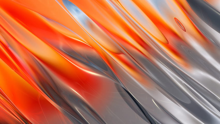 Pomarańczowo-szara farba w płynie Odcienie Abstrakcja Abstrakcja Tapeta HD