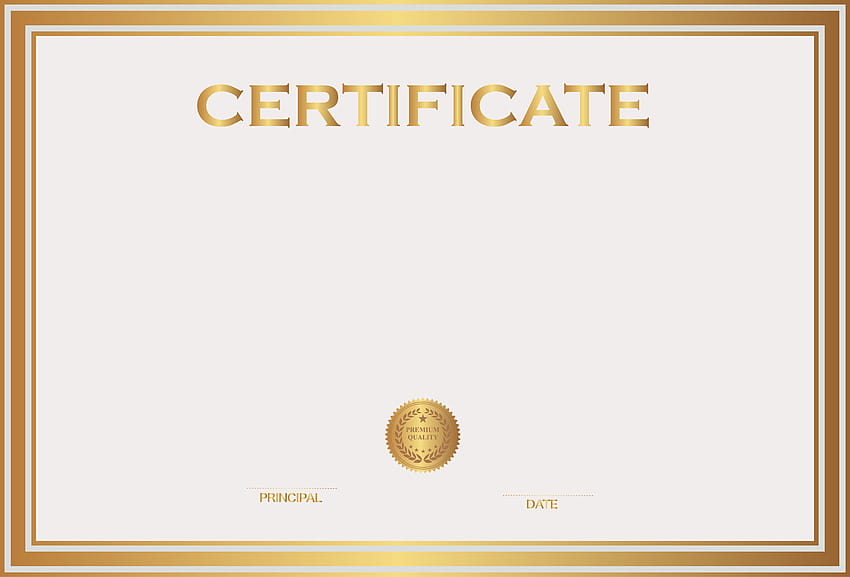 Plantilla de certificado blanco y dorado PNG fondo de pantalla