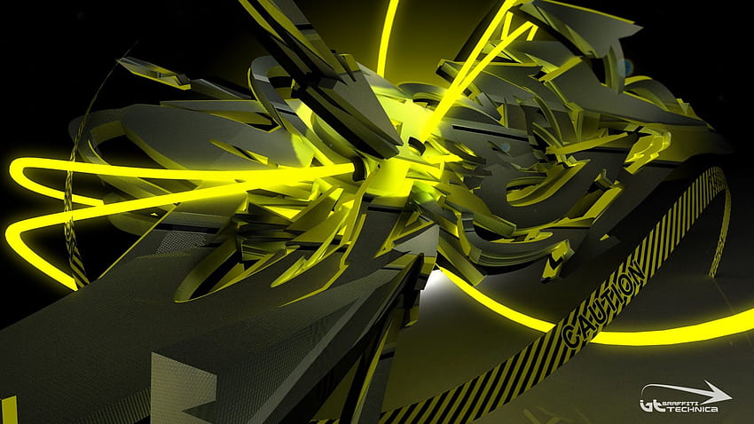 Neongelb und Schwarz, leuchtend gelbe Muster HD-Hintergrundbild