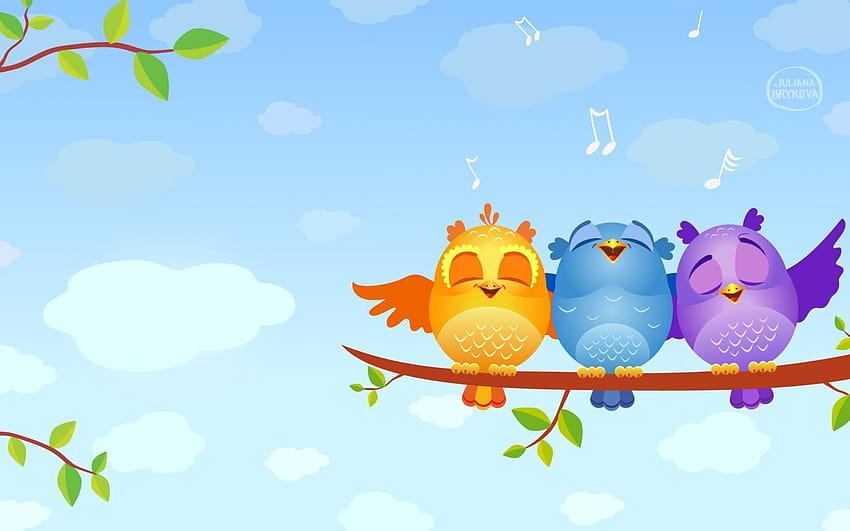 37 Cute Stuff – Singing Birds HD wallpaper