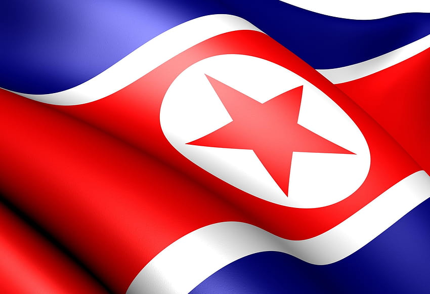 2096x1432px Flaga Korei Północnej Tapeta HD