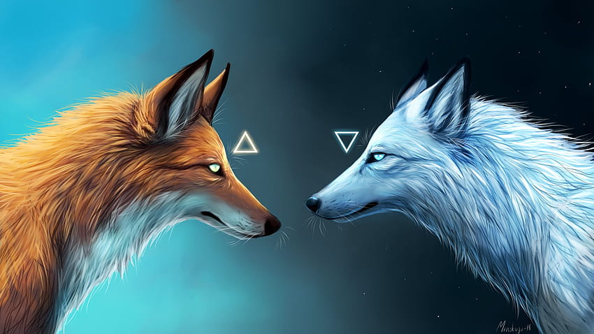 Red and blue fox HD wallpapers | Pxfuel