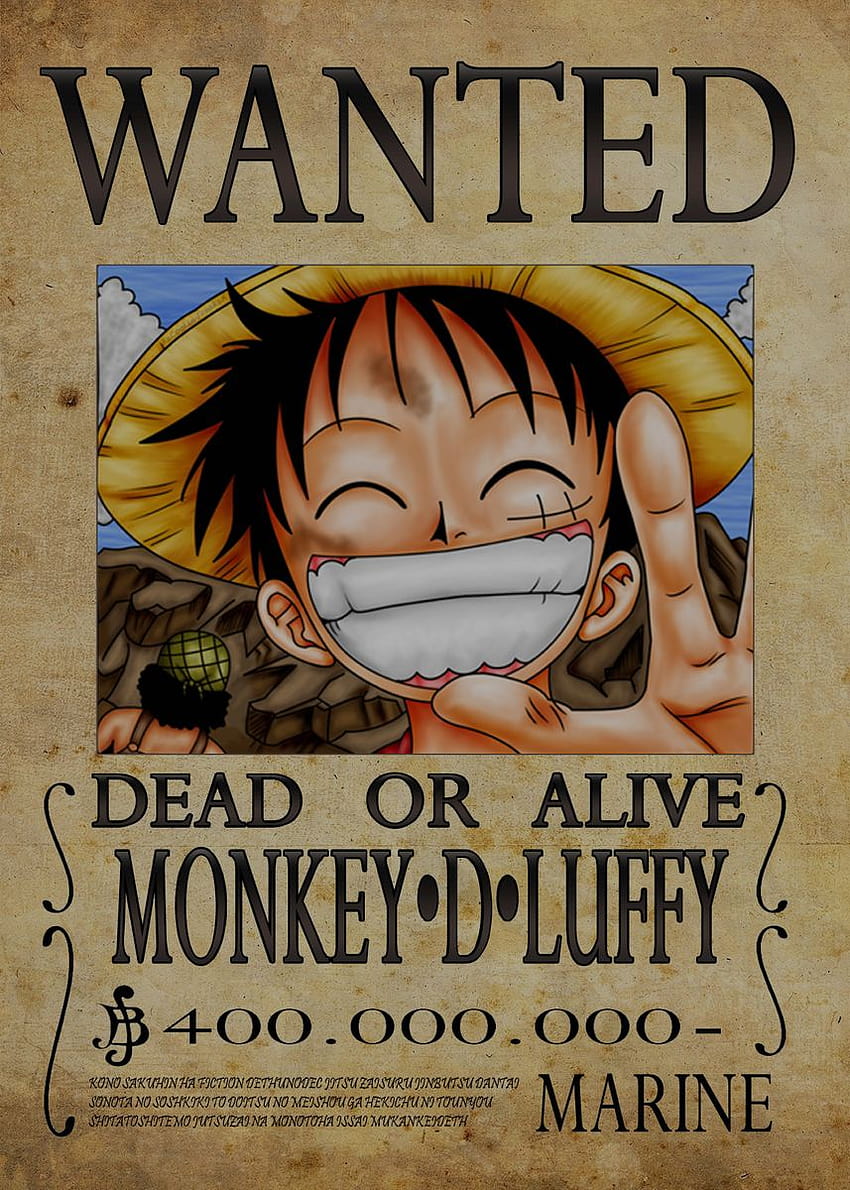 Monkey D Luffy 수배 포스터 – Lakaran, Monkey D Luffy의 수배 포스터 HD 전화 배경 화면