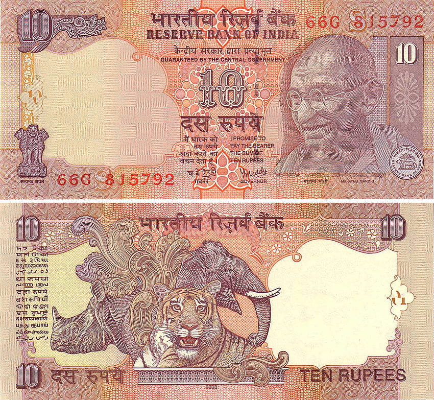 Clay@panix, billete de 10 rupias indias fondo de pantalla