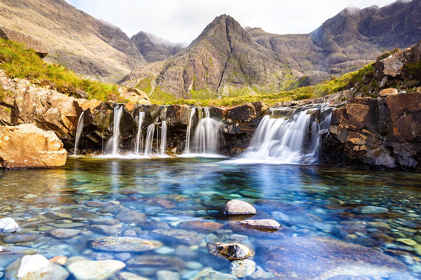 Piscinas das Fadas, Cachoeira, Ilha de Skye, Escócia, , Natureza papel de parede HD