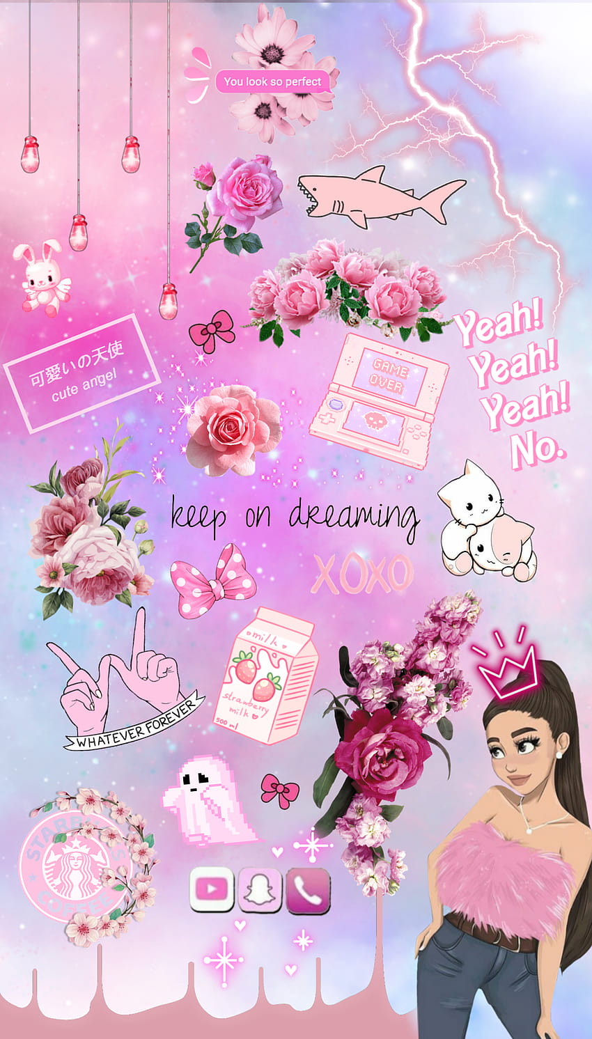 tumblr png ,pink,font,plant,illustration,fictional character HD phone wallpaper