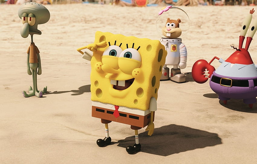 Sand, Animated Film, Spongebob Squarepants, spongebob 3d HD wallpaper