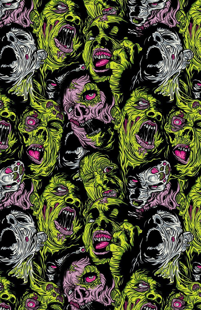 zombiebacons: “Zombie repeating pattern ”, zombie aesthetic HD phone wallpaper