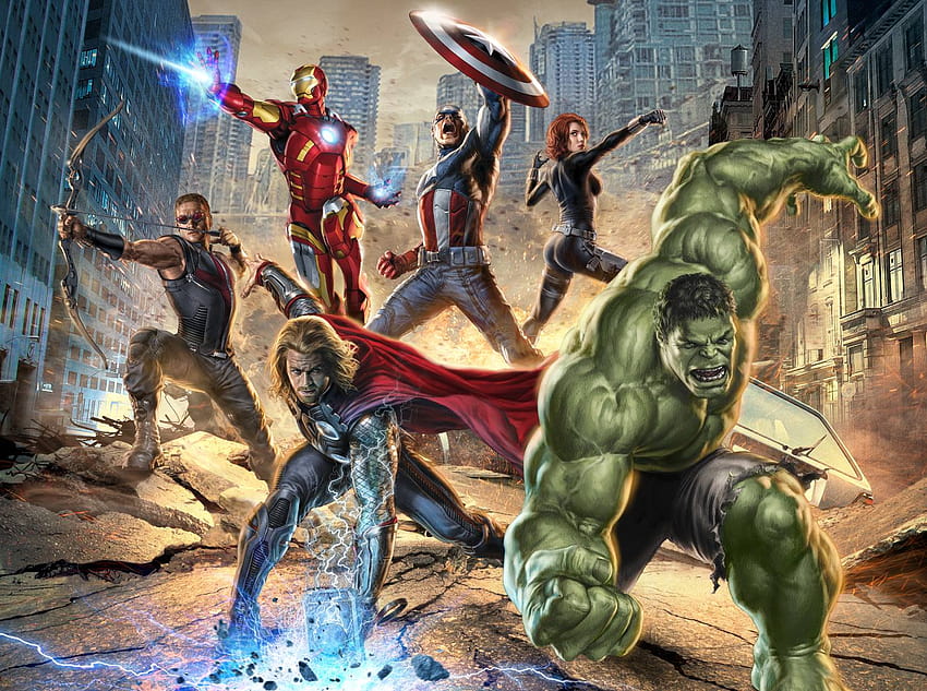 dc univers vs marvel avengers assemble and HD wallpaper