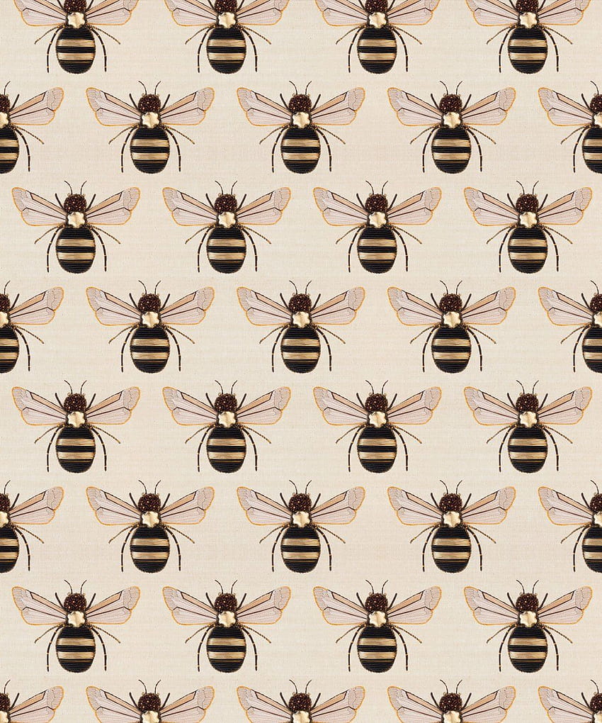 Bordado de abeja dorada • Hecho a mano • Milton & King, teléfono de abeja melífera fondo de pantalla del teléfono
