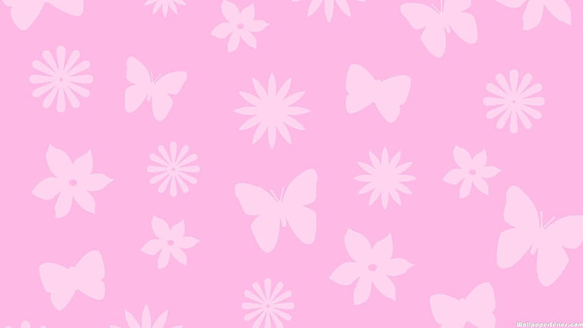 Cute Pink Butterfly Pattern HD wallpaper